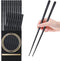 GLAMFIELDS 10-Pairs Fiberglass Chopsticks - sushi Reusable Chop sticks for food, Dishwasher Safe, 9.5 Inches - Black Flower...