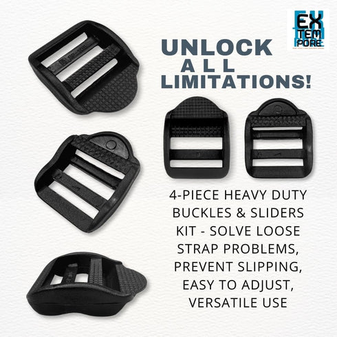 EXTEMPORE 1" (25mm) Plastic Ladder Lock Buckle Triglide Tension Lock Replacement Plastic Buckle for Backpack Belt Adjusters....