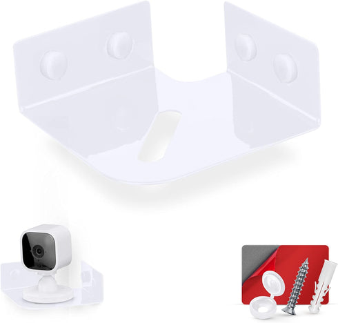 BRAINWAVZ Small Metal Corner Shelf for Security Cameras, Baby Monitors, Speakers, Home Decor & More Universal Shelf Adhesive & Screw-in Wall Mount...