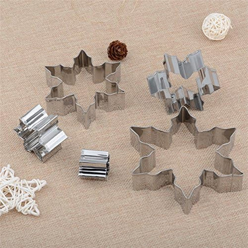 Mziart Christmas Snowflake Cookie Cutter Set of 5, Metal DIY Cookie Mold Biscuit Shapes Molds for Home Baking Holiday Gifts Party Supplies/Favors...