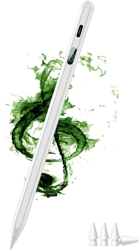 Active Stylus Pen for iPad 2018–2022 with LED Digital Power Display & Palm Rejection & Tilt Sensitivity Tablet Pencil Compatible with iPad 10/9/8/...