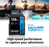 Lexar 128GB High-Performance 800x PRO SDXC UHS-I Memory Card, C10, U3, V30, 4K UHD Video, Up to 150MB/s Read, for Point-and-Shoot & Mid-Range DSLR...