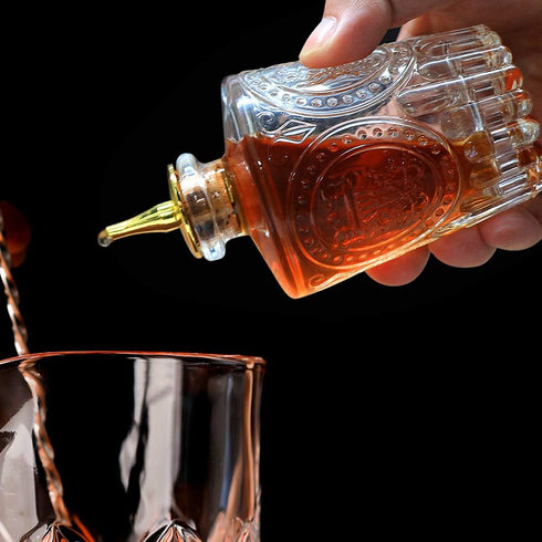 LINALL Bitters Bottle - Donatello Bitter Bottle for Cocktail, 4oz / 130ml, Glass Dahs Bottle with Gold Plated Dasher Top - DSBT0013 (4oz/130ml)...