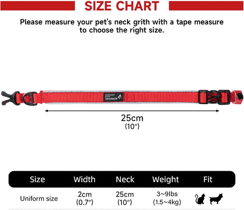 EXCELLENT ELITE SPANKER Classic Nylon Dog Collar Breathable Pet Collar with Buckle Adjustable for Small Dogs Cats Green Red Purple (Red)...