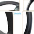 Universal Leather Car Steering Wheel Stitch On Wrap Cover DIY Sewing Breathable and Anti Slip, Maximum for 15-Inch Diameter Car Steering Wheel (Bl...