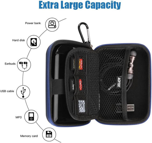 AGPTEK EVA Shockproof Hard Drive Carrying Case,Travel Carrying Case for 2.5-inch Portable External Hard Drive-Transcend 1 TB,2TB, Kingston MLWG2, ...