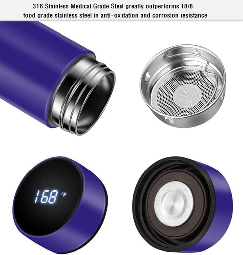 Insulated bottle,Coffee bottle,Tea Infuser Bottle,Smart Sports Water Bottle with LED Temperature Display,Double Wall Vacuum Insulated Water Bottle...