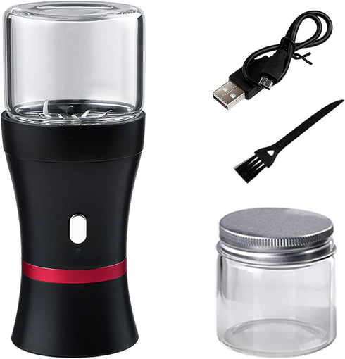 Spacenight Electric Herb Grinder, USB-Rechargeable, 2pcs 1.7oz Glass Herb Chamber - Ideal for Everyday Carry...