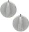 UPGRADED Lifetime Appliance 2 x WH01X10462 Control Knob Compatible with General Electric Dryer (Grey)