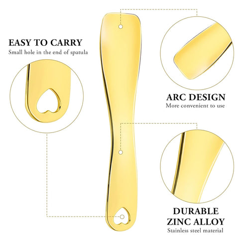 Sibba Facial Makeup Spatula Face Beauty Mask Applicator 6 Pieces Tiny Mini Gold Silver Metal Spoons Set Cosmetic Scraper Skincare Skin Cream Lotio...