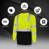 Safety Shirts for Men Class 3 High Visibility Shirts with Black Bottom, Hi Vis Reflective Shirts for Men Women, Long Sleeve Construction Work Shir...
