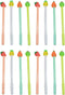 Yansanido Fluent Writting Pen, 12 Pcs 0.38 mm Black Ink Fruits Shape Rolling Ball Cute Gel Ink Pen for Student and School Office Supplies (Fruits)...