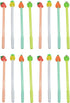 Yansanido Fluent Writting Pen, 12 Pcs 0.38 mm Black Ink Fruits Shape Rolling Ball Cute Gel Ink Pen for Student and School Office Supplies (Fruits)...