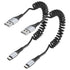 Coiled USB C Cable, 2 Pack USB to USB C Coiled Cable for Car Short USB C Retractable Cable for iPhone 15 Pro Max, Samsung Galaxy S23 S22, Moto G8,...