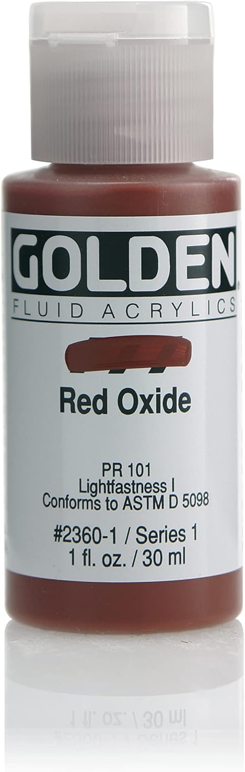 Golden Fluid Acrylic Paint 1 Ounce-Red Oxide...