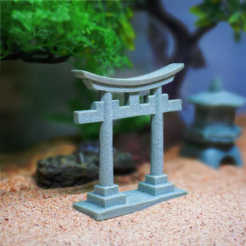 Aquarium Decorations Asian Japanese Shinto Torii Gate Fish Tank Decorations Miniature Shrine Japan Style Ornament Underwater Landscape Decoration,...