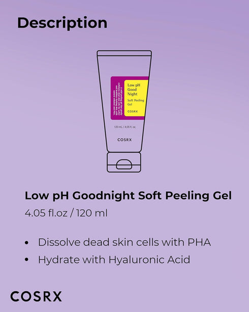 COSRX Low pH Soft Peeling Gel - Mildly Exfoliating PHA Skincare for Sensitive Skin, 120ml...