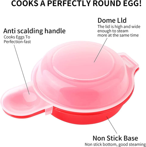 2pcs-Microwave Egg Cooker,Microwave Egg Maker,1 Minute Fast Egg Hamburg Omelet Maker Kitchen Cooking Tool...