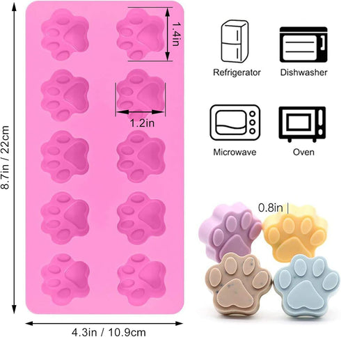Set of 6?3 Packs Silicone Molds Puppy Dog Paw & Bone Shaped and 3 Packs Stainless Steel Dog Bone Cookie Cutters,for Homemade Treats?Paw?Ice?Candy ...