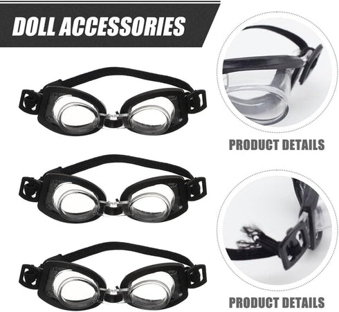 Toyvian 4Pcs Dollhouse Swim Goggle Miniature Swimming Goggles Mini Swim Glasses Water Goggles Doll Accessories Gifts for Kids Girls Boys...