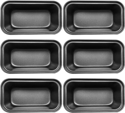 6 PCS Nonstick Carbon Steel Baking Bread Pan,Mini Loaf Pans,Small Banana Bread Tins,6.2" x 3.2"...