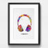 Dignovel Studios 8X10 Unframed Headset with Sound Wave Headphone Game Room Watercolor Print Archival Fine Art Print Nursery Wall Art Home Wall Dec...