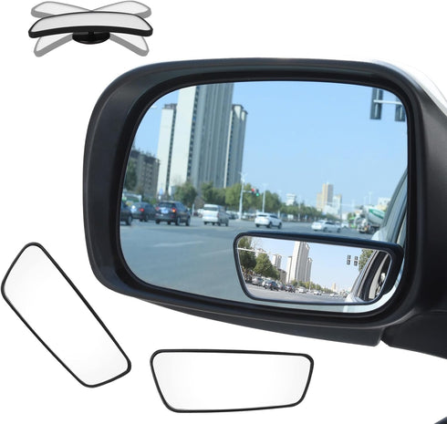 Blind Spot Mirror, Framed Rectangular Blind Spot Car Mirror, Upgrade HD Glass Wide Angle Mirror, 360° Adjustable Convex Rear View Mirror for Unive...