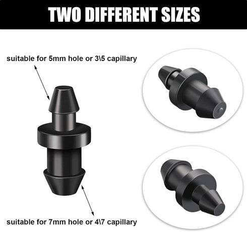 Honoson Drip Irrigation Plugs Drip Irrigation 1/4 Inch Tube Closure Goof Hole Plugs Irrigation Stopper for Home Garden Lawn Supplies, Black (150 P...