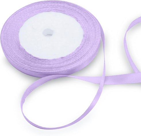 Light Purple Satin Ribbon 3/8 Inch x 25 Yards Ribbon, Wedding Bouquet Ribbon Pink Silk Ribbon, Silky Polyester Ribbon Shiny Fabric Ribbon for Hair...