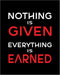 Posterizer 1 pcs-nothing is given, everything is earned-Workplace & Office Art-Men's Art Collection-Gift for Entrepreneurs-decor for office wall- ...