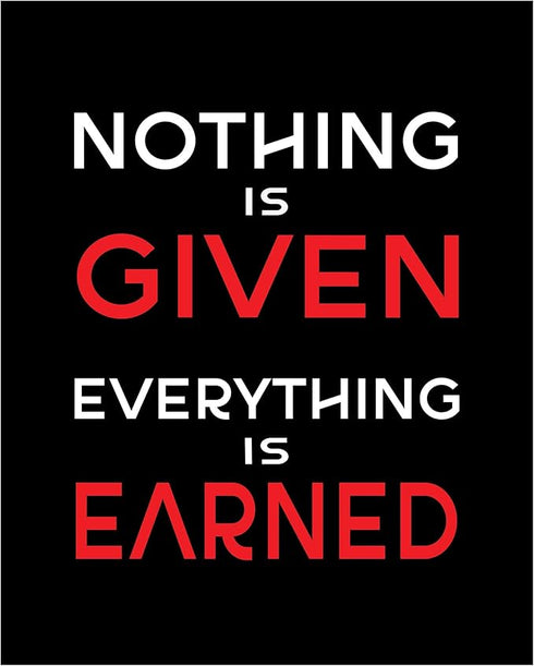Posterizer 1 pcs-nothing is given, everything is earned-Workplace & Office Art-Men's Art Collection-Gift for Entrepreneurs-decor for office wall- ...