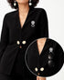 MJartoria Interchangeable Snap Buttons Centerpiece Rhinestone Eye Glass Holding Brooch (Silver Color)...