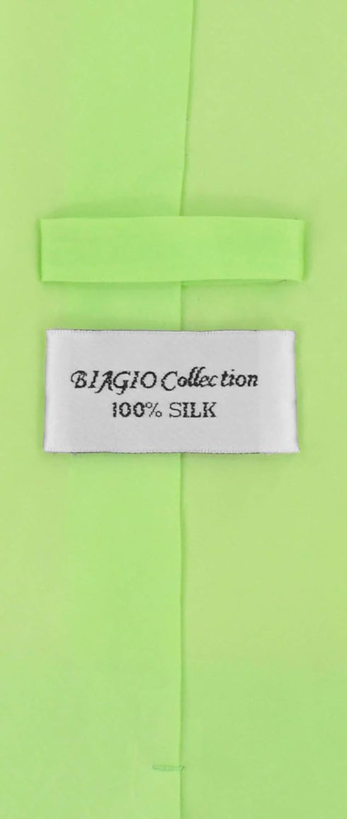Biagio 100% SILK NeckTie Solid LIME GREEN Color Men's Neck Tie...