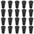 20 Pack Solid Rubber Stoppers Size #00-15mm x 10mm - 25mm Long - Tapered Laboratory Test Tube Stopper Plug - Black...