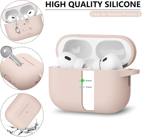 AirPods Pro Case Cover with Cleaner Kit,Soft Silicone Protective Case for Apple AirPod Pro 2nd/1st Generation Case for Women Men,AirPods Pro 2 Cas...