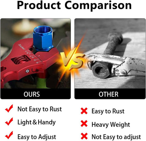 AN Hose Fitting Adjustable Wrench 3AN-16AN Lightweight Aluminum(Red)...