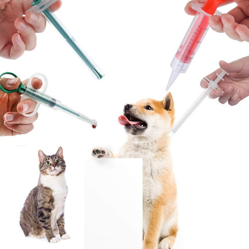 4Pcs Cat Pill Shooter Plunger Popper for Small Pet Cat Dog Soft Tip Tablet Syringe Pusher Pill Gun Dispenser Pet Medicine Feeder Piller Popper Med...
