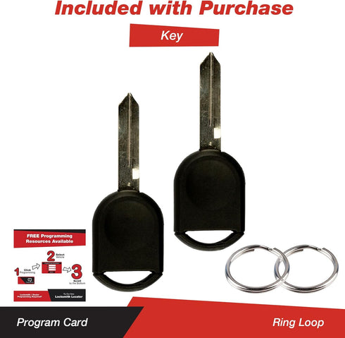 KeylessOption Keyless Entry Remote Control Fob Uncut Blank Car Ignition Key for CWTWB1U345, GQ43VT11T (Pack of 2)...