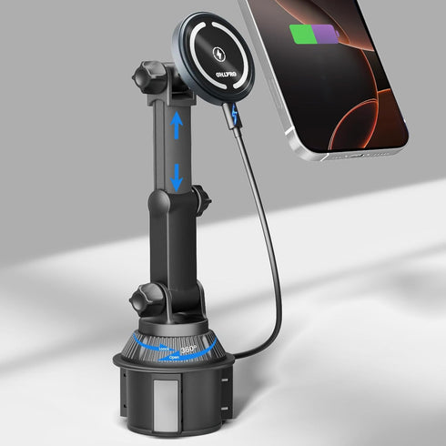 OHLPRO Compatible with MagSafe Car Mount for iPhone 16, Magnetic Wireless Car Charger with Extended Arm, Never Block Vents for iPhone 15/14/13/12 ...