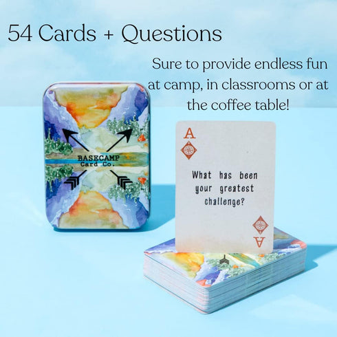 Basecamp Cards: Original Edition Conversation Starters - 52+2 Family Friendly Unique Questions - Family Conversation Cards - Playing Cards - Fun F...