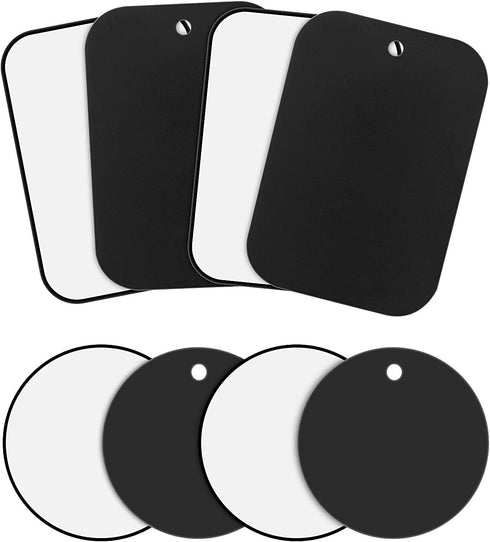 Weewooday 24 Pieces Metal Plates for Phone Magnet Car Magnetic Holder Cradle with Adhesive Mount for Magnetic Mounts Tablet, 12 Rectangle and 12 R...