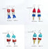 Earrings 4th of July Earrings for Women Acrylic American Flag Star Dangle Earrings Independence Day Party Jewelry Set Gifts Double Sided Ice-cream...