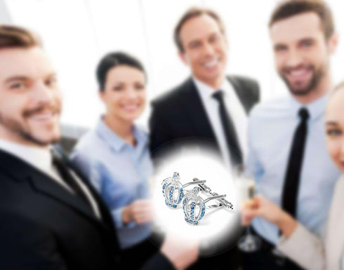 Crown Cufflinks and Tie Clip Set in Black Gift Box Crytal Tie Bar and Cufflinks Set Gift for Men Jewelry Wedding Party Holiday Birthday Xmas...