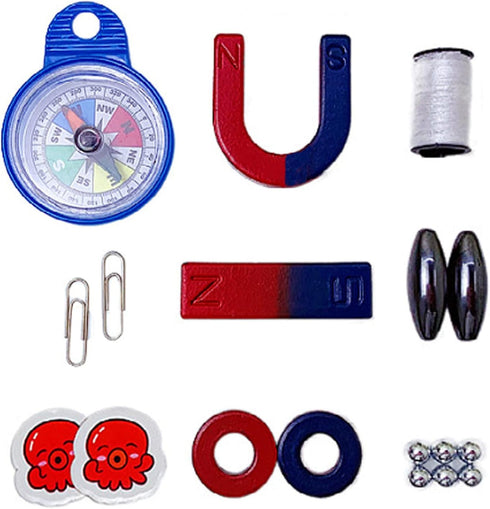School Science Magnets Set for Kids Magnet Kit Fun Experiment Tool Physics Educational Toys Games for Children Teen Including Horseshoe/Ring/Horse...