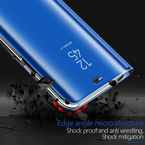 Omorro Case for Galaxy Note 9 Luxury Clear View Electroplate Mirror Makeup Design Flip Wallet 360 Full Body Built-in Screen Protection Slim Hard M...