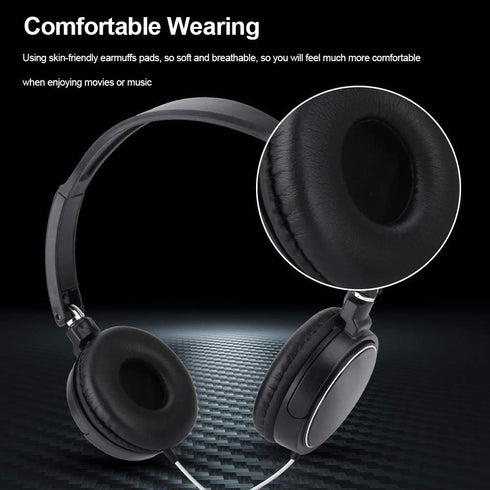93dB Portable Wired Headset, Support FM Automatic Search, Foldable Noise Cancelling Headphone, for Sports for Travel...