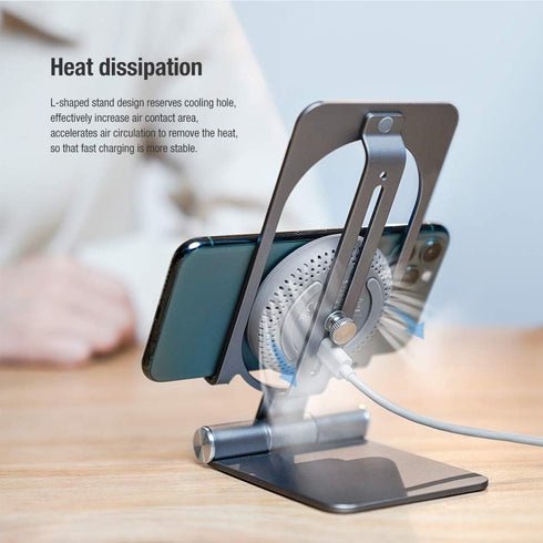 Nillkin Fast Wireless Charger - Metal Foldable and Adjustable Wireless Charging Stand for iPhone 15 14 13 12, Samsung Galaxy S24 S23 S22 S21 Ultra...