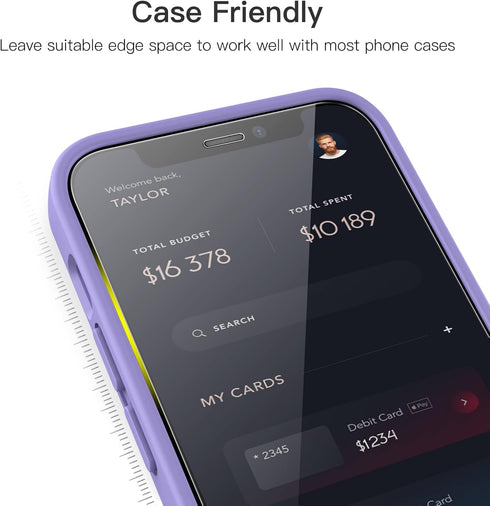 JETech Full Coverage Screen Protector for iPhone 12 mini 5.4-Inch, 9H Tempered Glass Film Case-Friendly, HD Clear, 3-Pack...