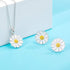 EVEVIC Rose Flower Necklace Earrings Set for Women 18K Gold Plated Hypoallergenic Jewelry Sets (White Daisy/Silver-tone)...