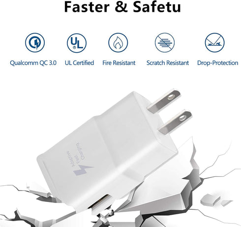 Adaptive Fast Charger Kit with USB Type C Cable?5 ft? Fast Charging Wall Charger Block Compatible with Samsung Galaxy S21/S21 Ultra/S20/S20+/S10/S...